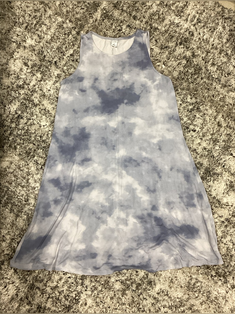Old Navy Light Blue Tie-Dye Sleeveless Midi Dress